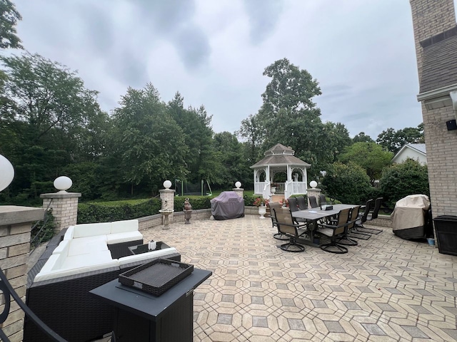 view of patio with a gazebo