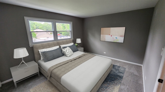 carpeted bedroom with baseboards