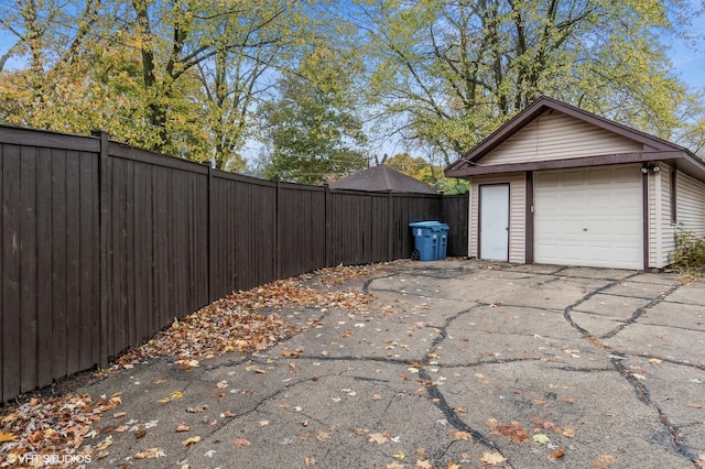 view of garage