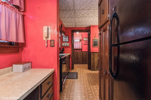 kitchen with black appliances