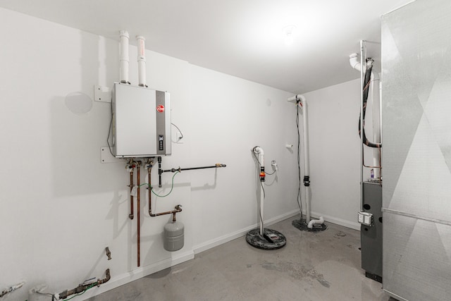 utilities with heating unit and tankless water heater