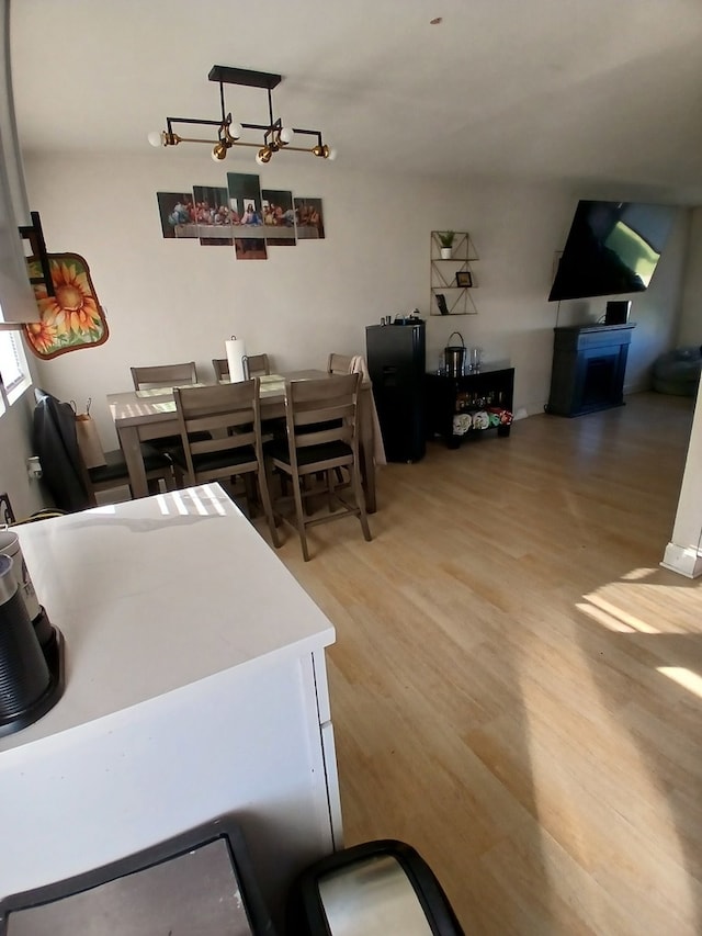 dining space featuring hardwood / wood-style flooring