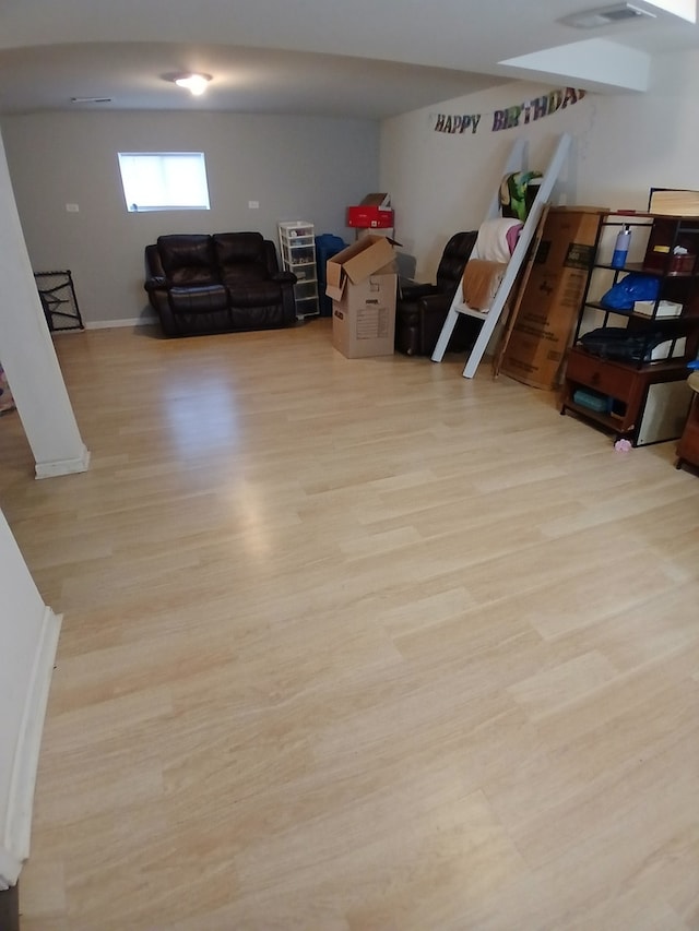 interior space featuring light wood-type flooring