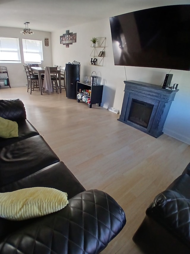 living room featuring hardwood / wood-style flooring