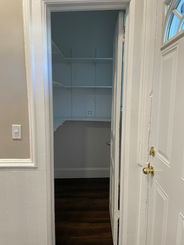 interior space featuring dark wood-type flooring