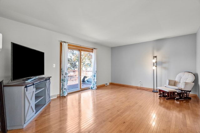 interior space with light hardwood / wood-style floors