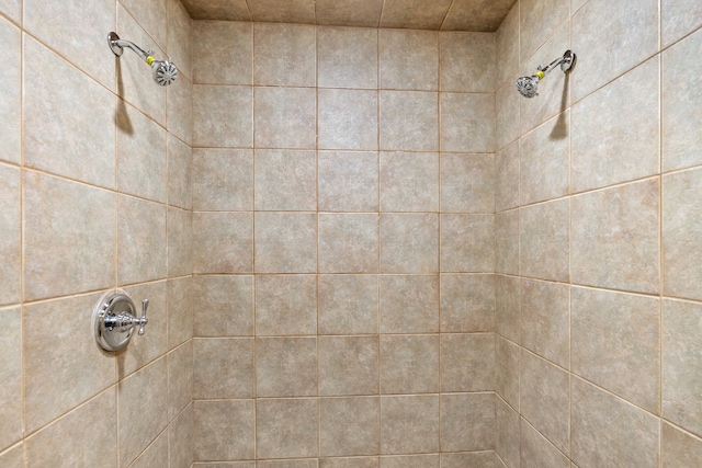 bathroom featuring tiled shower