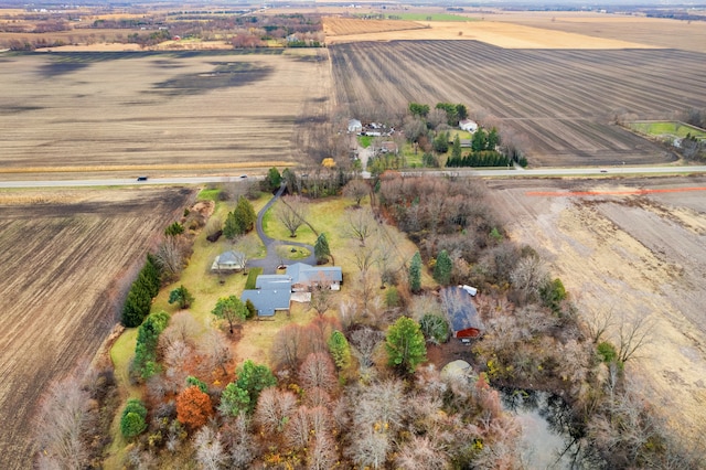 drone / aerial view featuring a rural view