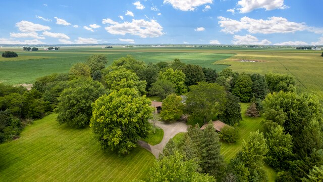 drone / aerial view with a rural view