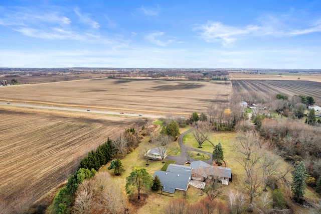 aerial view featuring a rural view