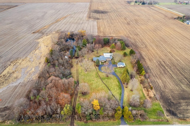 bird's eye view with a rural view