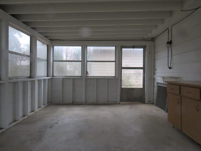 view of unfurnished sunroom