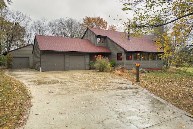 front of property featuring a garage