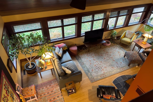 living room with wood-type flooring