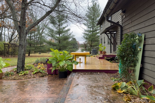 view of patio featuring a deck