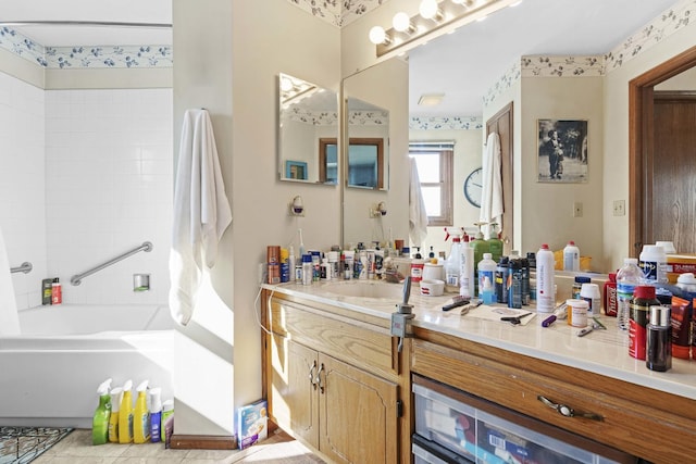 2708 Lake Shore Dr Unit 1, Joliet, IL 60431 - full bathroom featuring vanity and  shower combination