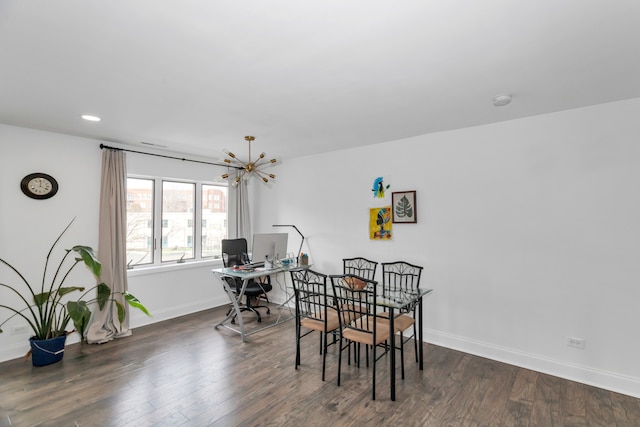 dining room featuring dark hardwood / wood-style floors