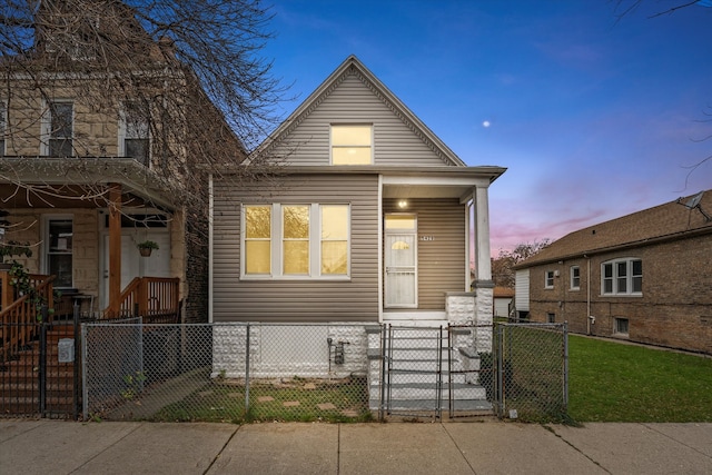 view of front of house with covered porch