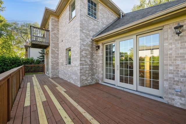 deck with french doors