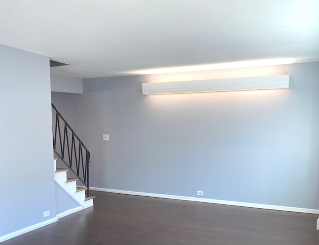 interior space with dark wood-type flooring