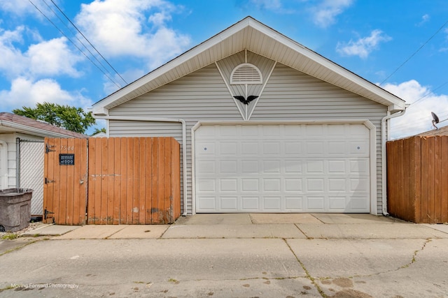 view of garage