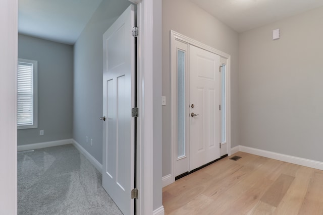 foyer featuring light hardwood / wood-style floors