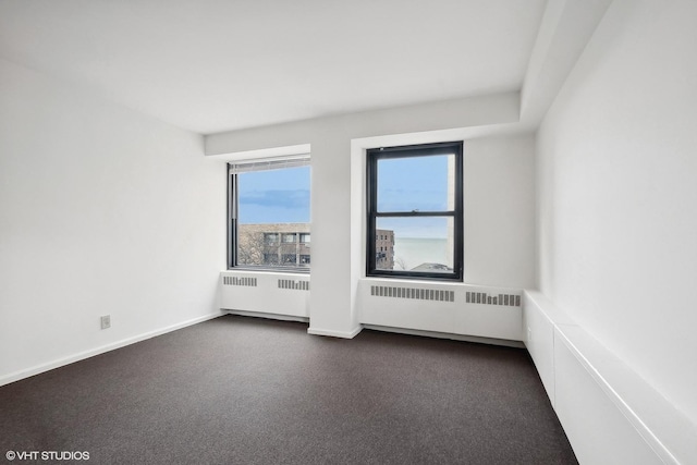 carpeted spare room with radiator