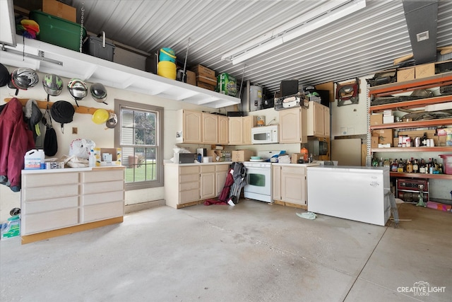 garage with refrigerator