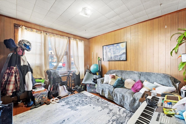 2425 W 46th Pl, Chicago, IL 60632 - living room with wood walls