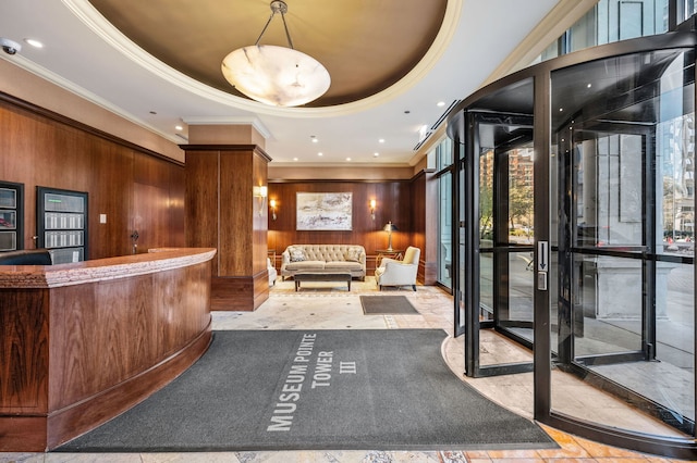 reception area with french doors