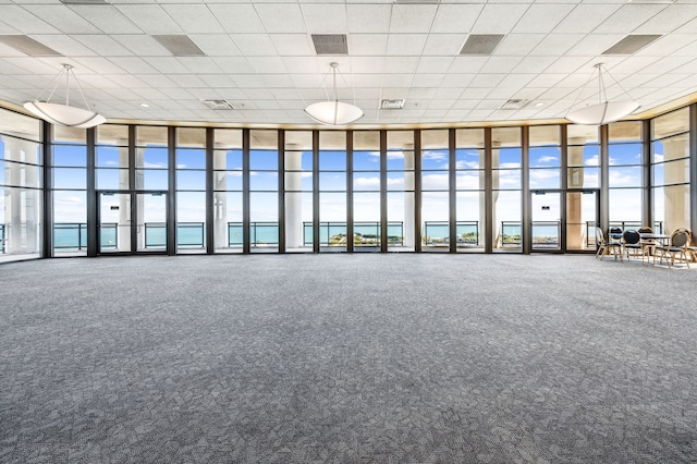 lobby with a water view