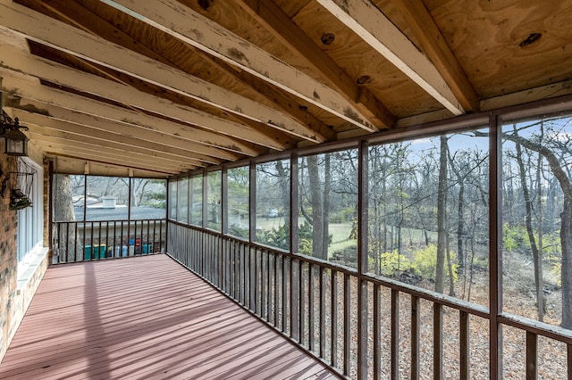 view of unfurnished sunroom