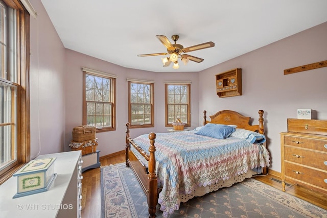 2418 Bennington Ln, Mchenry, IL 60050 - bedroom featuring wood finished floors, baseboards, and a ceiling fan
