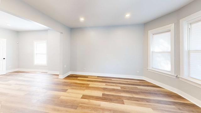 empty room featuring light hardwood / wood-style flooring