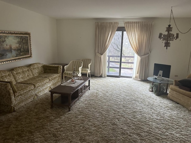 27996 W Roberts Rd, Lake Barrington, IL 60010 - carpeted living room with a chandelier