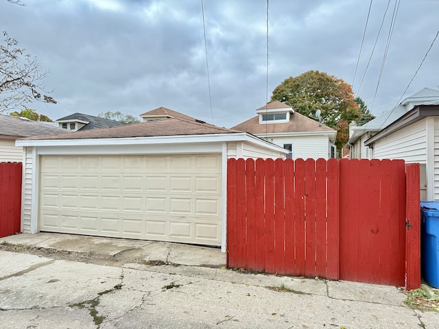 view of garage