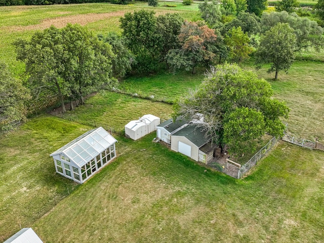 bird's eye view with a rural view