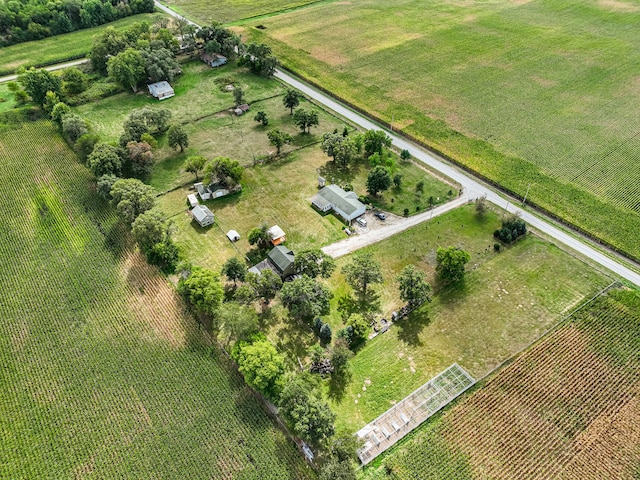 bird's eye view with a rural view