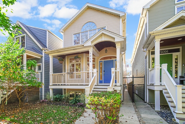 view of front of property with covered porch