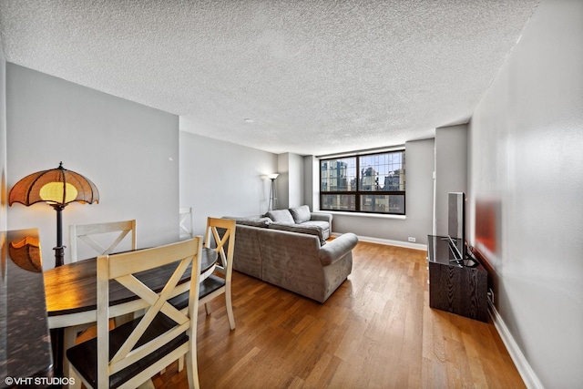 474 N Lake Shore Dr Unit 3303, Chicago, IL 60611 - living area with wood finished floors, a textured ceiling, and baseboards