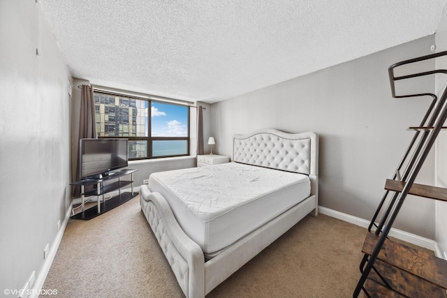 474 N Lake Shore Dr Unit 3303, Chicago, IL 60611 - bedroom with a textured ceiling, baseboards, and carpet floors