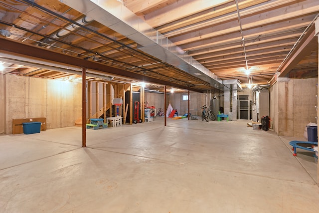 basement featuring gas water heater