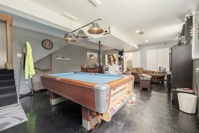 game room featuring billiards