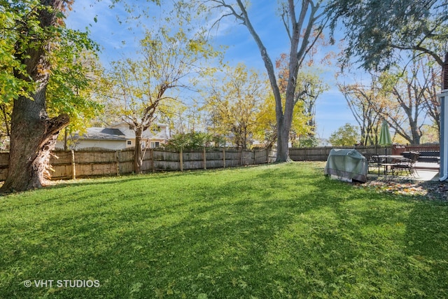 view of yard with a patio area