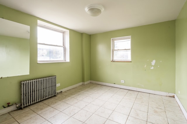 empty room with radiator heating unit