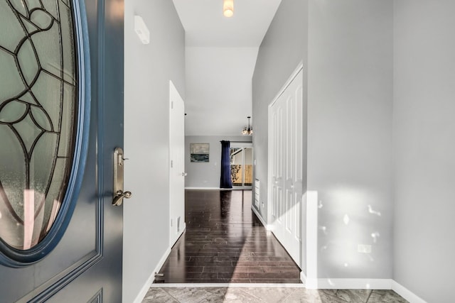 hall featuring wood-type flooring