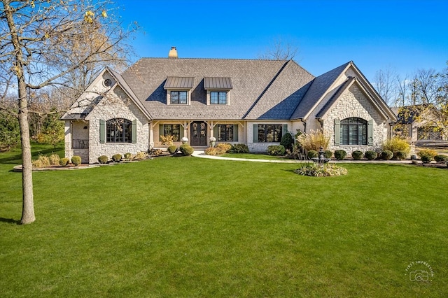 view of front of property featuring a front yard