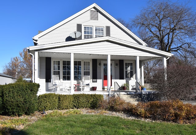 view of front facade featuring covered porch