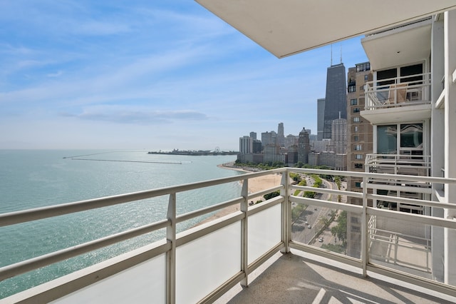 balcony with a water view