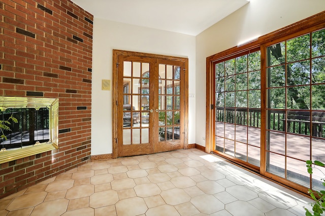 doorway featuring french doors